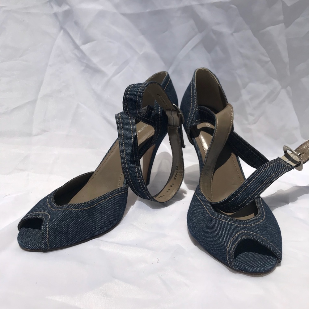 Denim heels